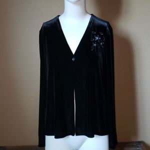 Black Velvet One Button Cardigan 💥